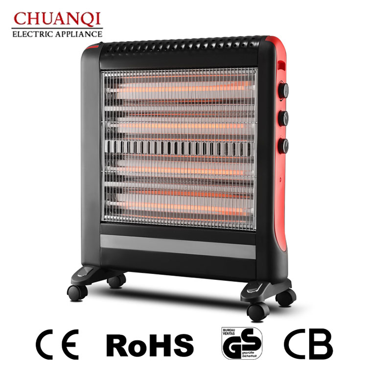 Co dělá 2400W 4trubkové křemenné topné těleso s kolečky ideálním řešením pro rychlé a mobilní vytápění?